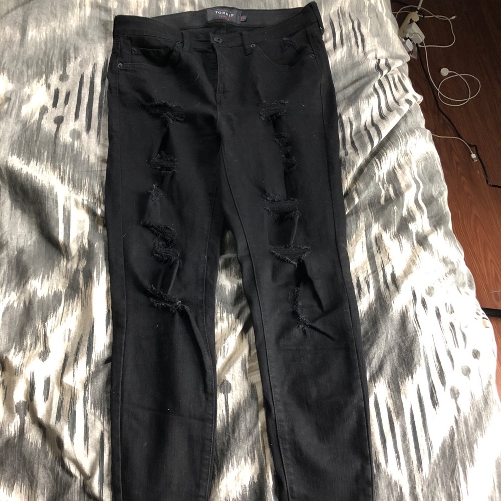 Black, ripped jeans